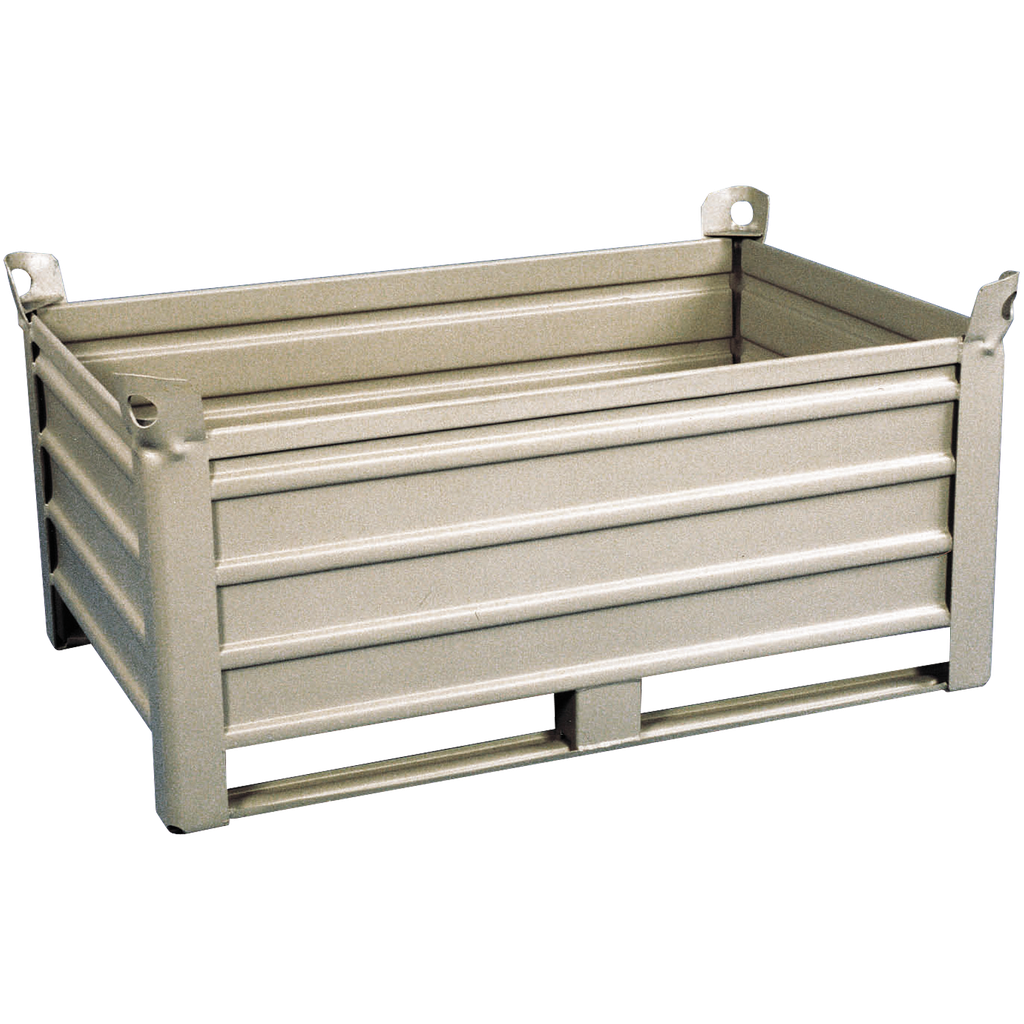 CAJA-PALET METÁLICA SOBRE PATINES DE 1235 X 835 X 600 MM.