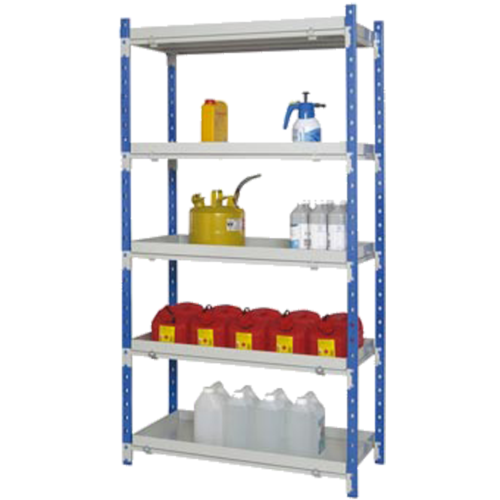 Estantería De Seguridad De Acero Barnizado Para Cargas Pesadas, 135 Litros.