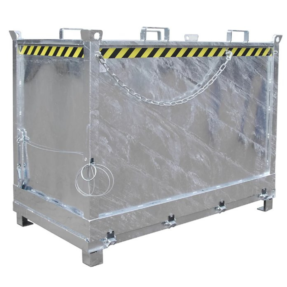 Contenedor Basculante De 1000 Litros Con Fondo Móvil Galvanizado En Caliente.