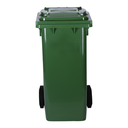 Contenedor Plástico De Color Verde Con 2 Ruedas, 120 L.