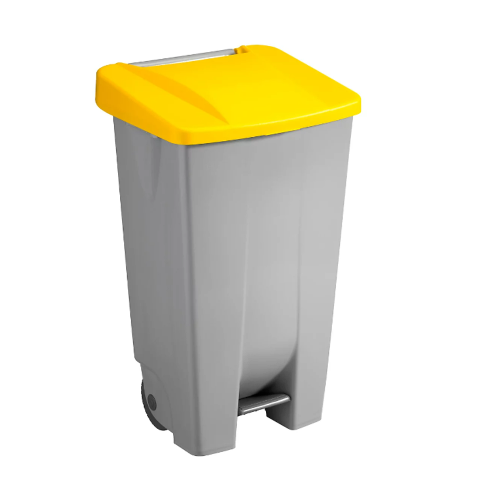 CONTENEDOR 120L EN COLOR AMARILLO CON RUEDAS