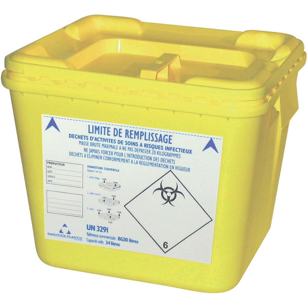 Colectores De Plástico Para Residuos Sanitarios Peligrosos, 30 L.