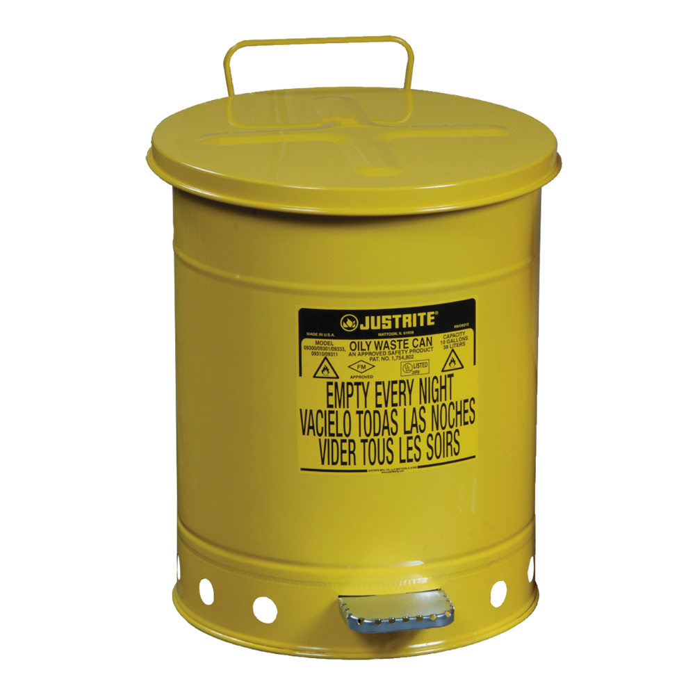 PAPELERA PARA RESIDUOS ACEITOSOS Y DISOLVENTES DE 23 LITROS.