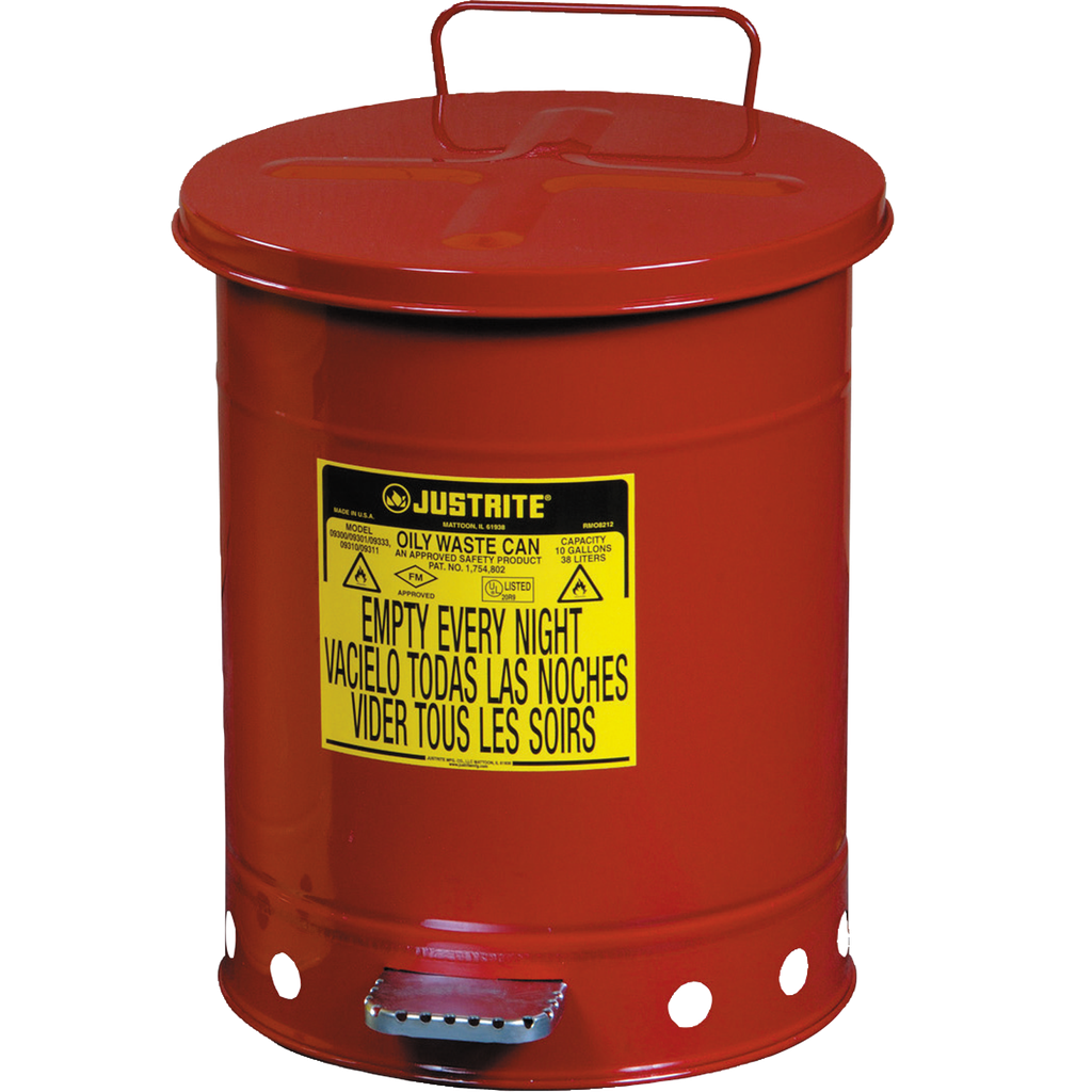PAPELERA PARA RESIDUOS ACEITOSOS Y DISOLVENTES DE 23 LITROS.