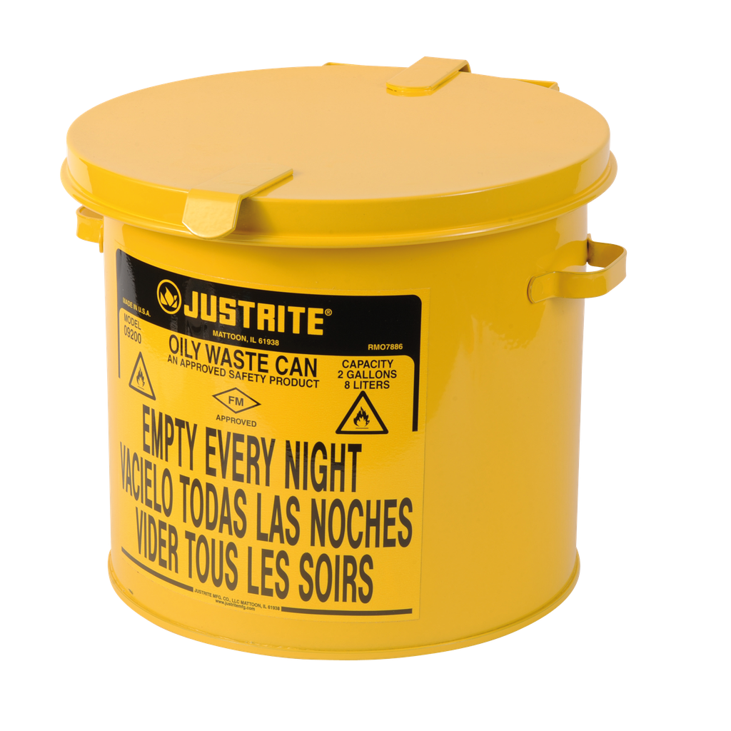 PAPELERA PARA RESIDUOS ACEITOSOS Y DISOLVENTES DE 8 LITROS.
