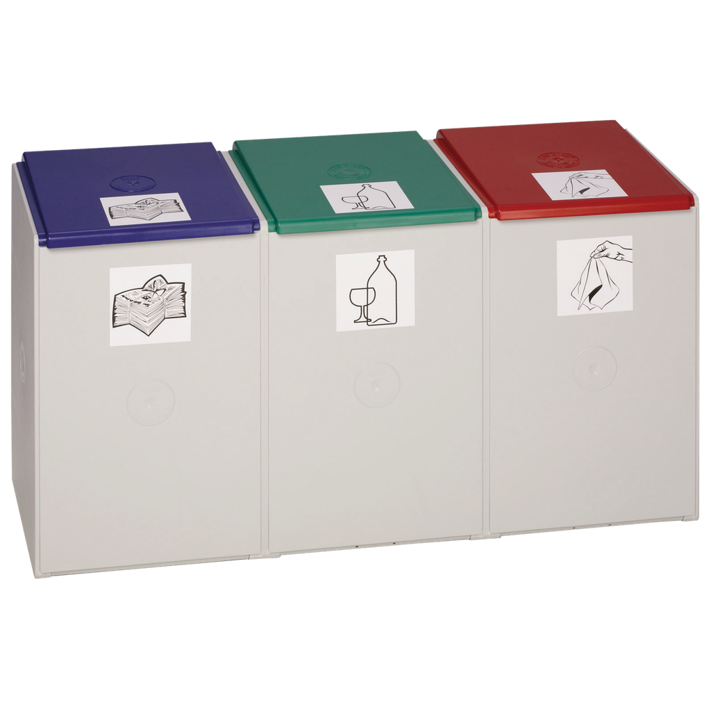 COLECTOR PLÁSTICO DE 3 MÓDULOS DE 60 L SIN TAPA.