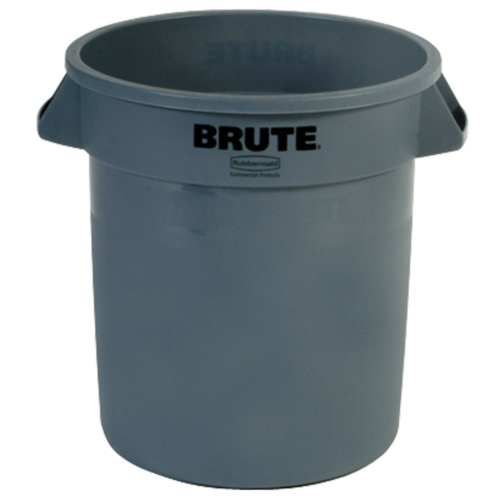 CUBO DE BASURA REDONDO BRUTE DE PLÁSTICO, 38 L.