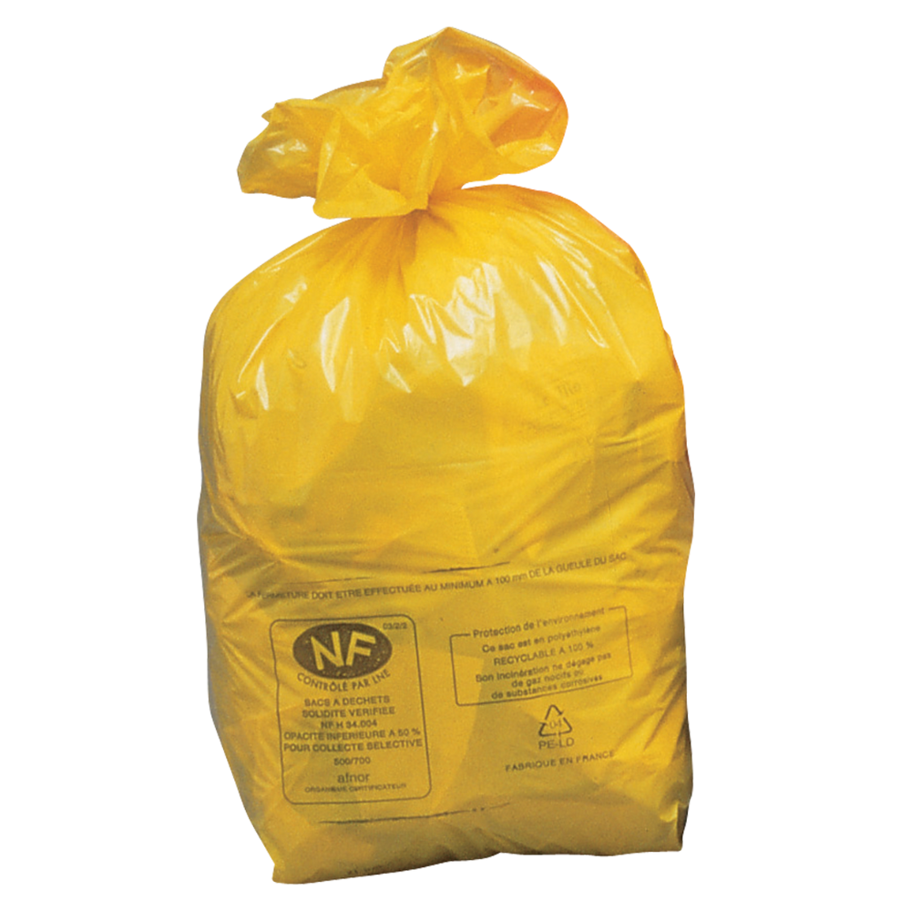 500 BOLSAS DE RECUPERACIÓN NF AMARILLAS, 50 L