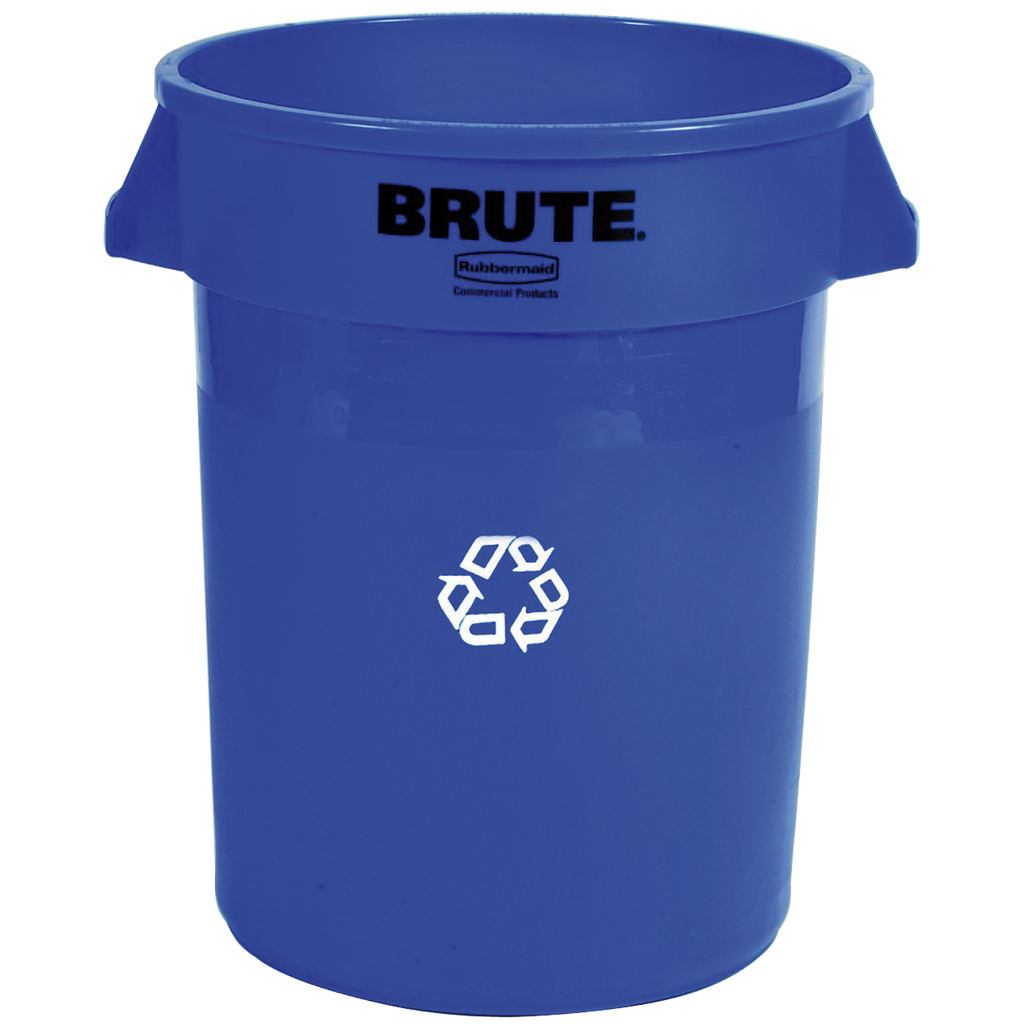 CUBO DE BASURA REDONDO DE PLÁSTICO BRUTE, 121 L.