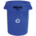 CUBO DE BASURA REDONDO DE PLÁSTICO BRUTE, 121 L.