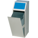 PAPELERA METÁLICA DE ALTA CALIDAD CON FRENTE BASCULANTE PARA RECOGIDA SELECTIVA, 69 L.