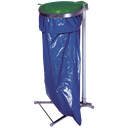 SOPORTE PARA BOLSAS DE BASURA SOBRE PIE CON TAPA DE PLÁSTICO, 110 L.