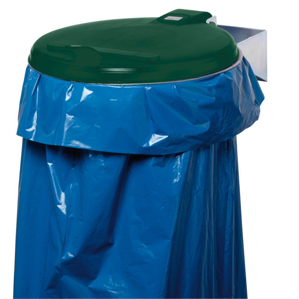 SOPORTE PARA BOLSAS DE BASURA MURAL CON TAPA DE PLÁSTICO, 110 L.