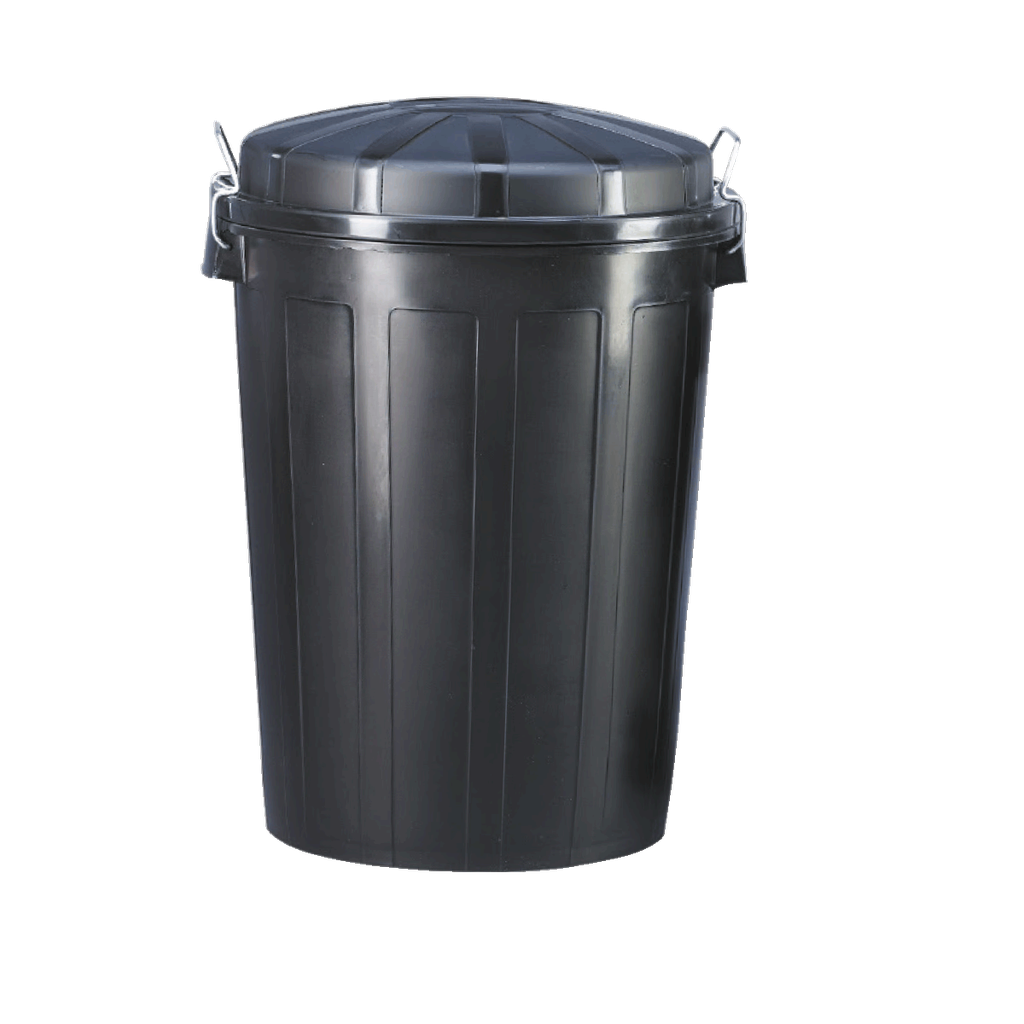 CUBO 70L EN PLÁSTICO COLOR NEGRO CON TAPA