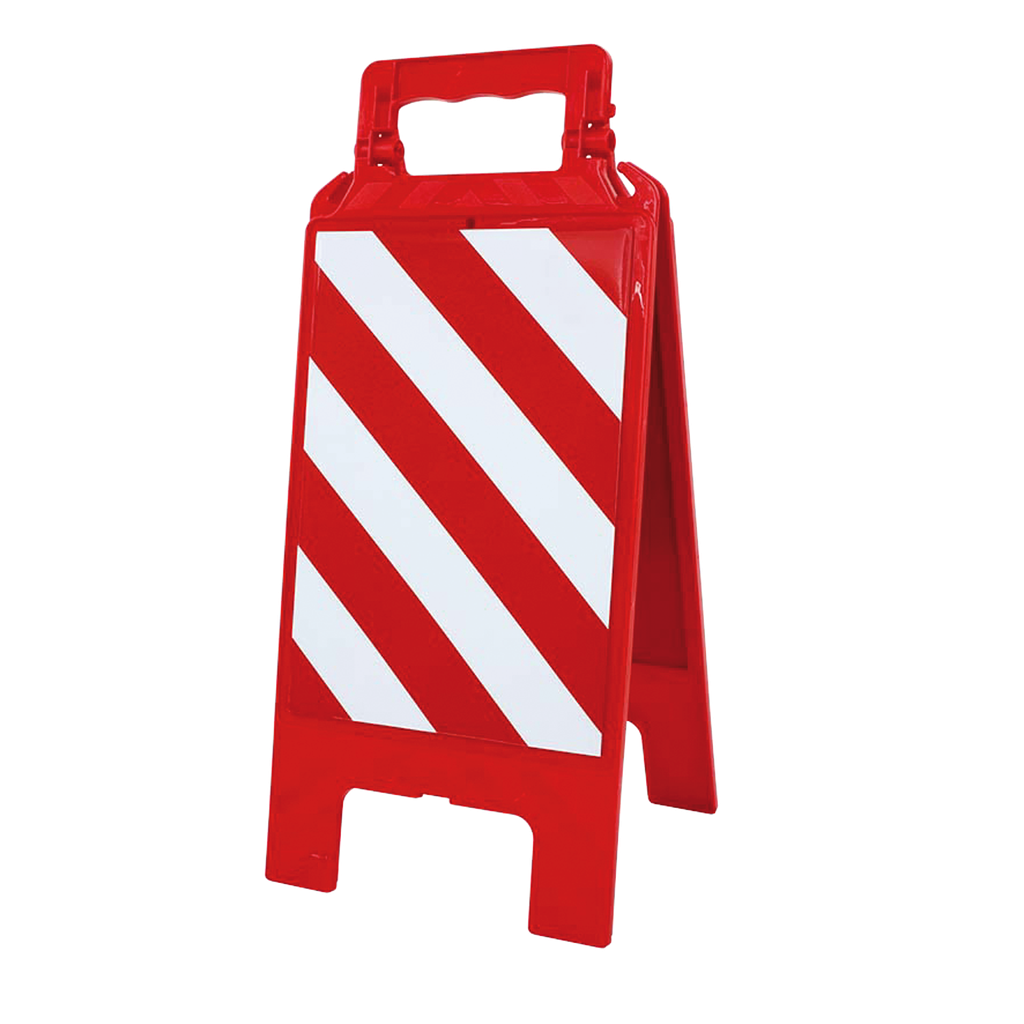CABALLETE DE SEÑALIZACIÓN TEMPORAL RAYADO DE POLIPROPILENO.