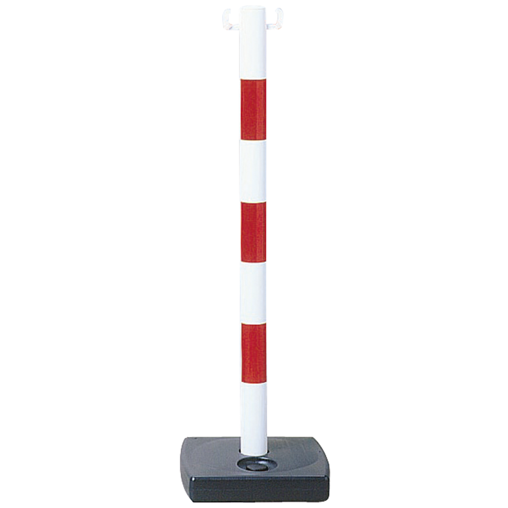 Poste De Soporte De Cadena De Pvc En Base Con Peso.