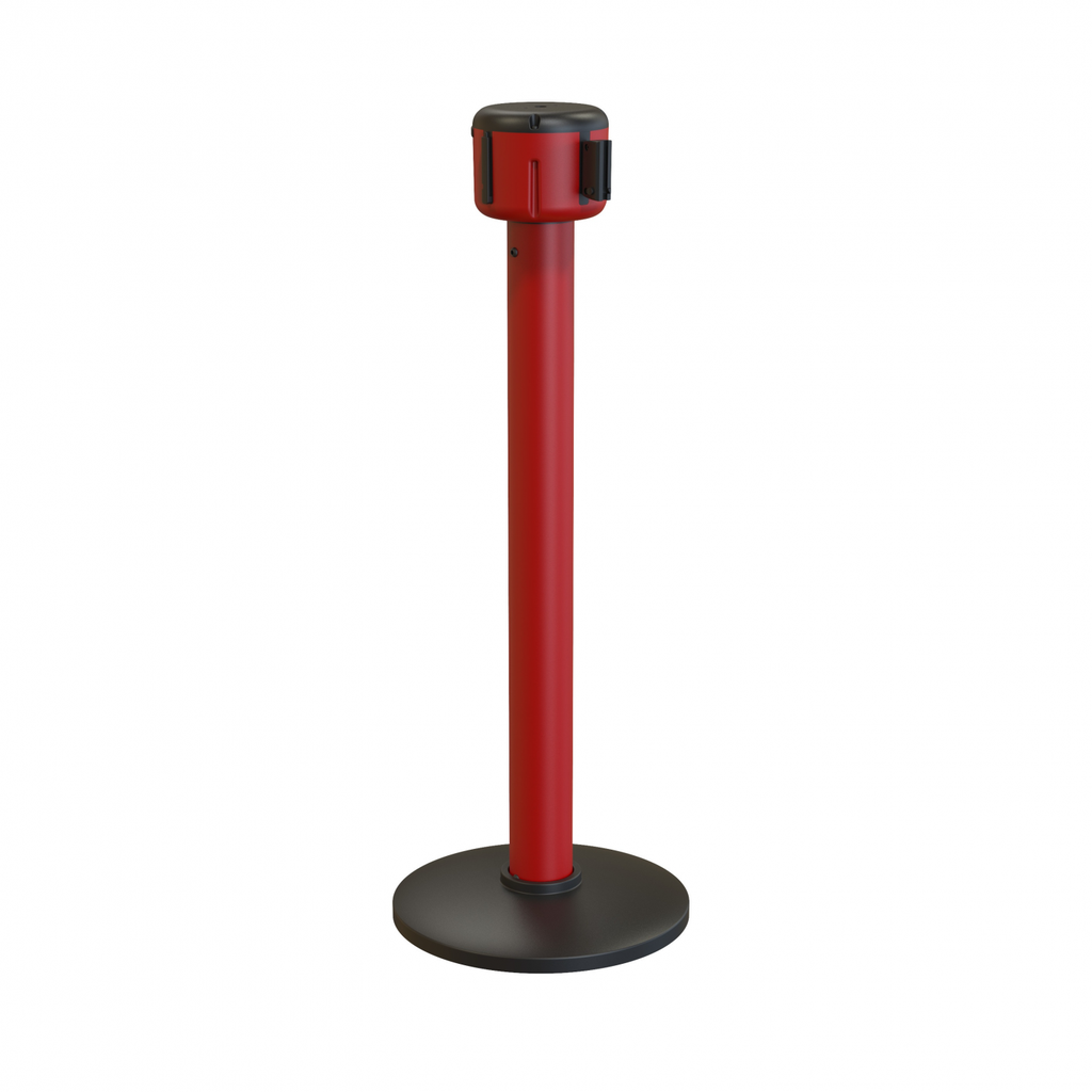 Poste 6 Metros Rojo Con Cinta Roja Y Blanca