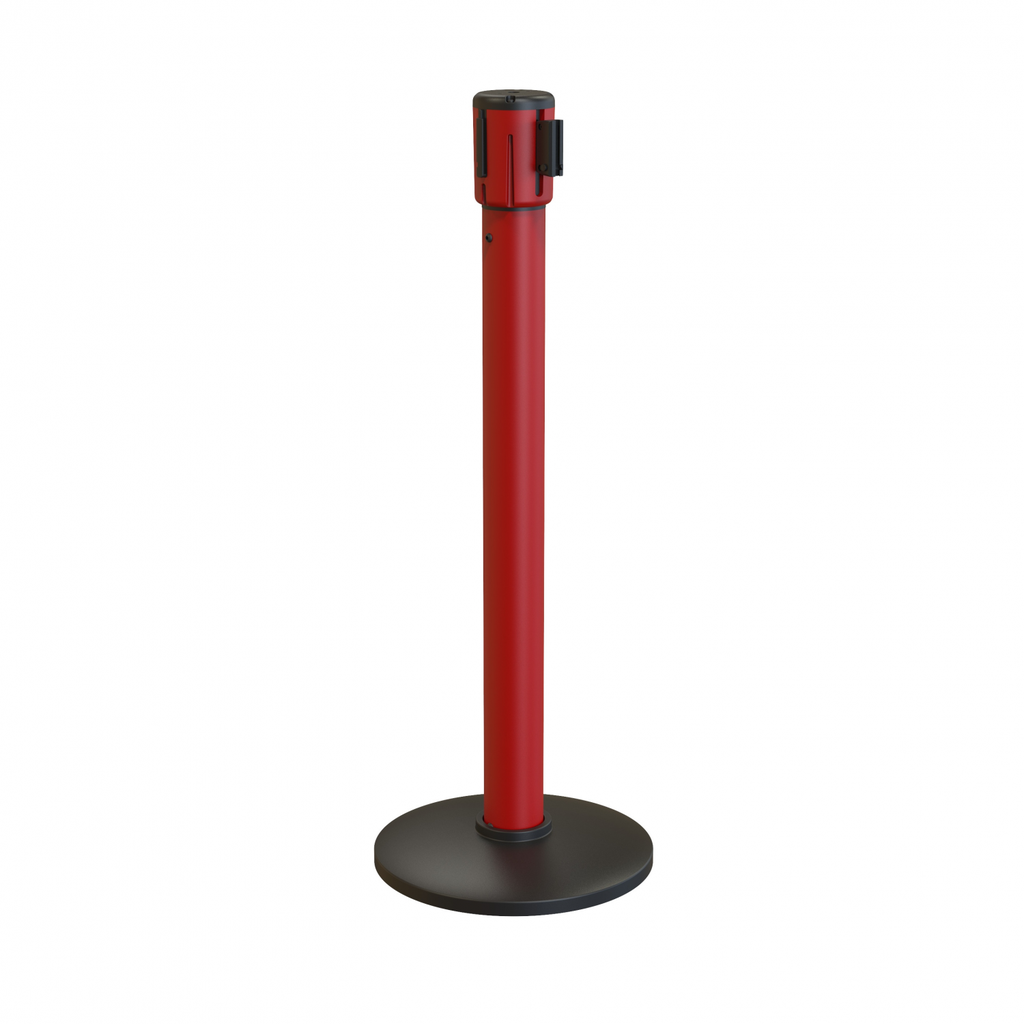 Poste 3 Metros Rojo Con Cinta Roja Y Blanca