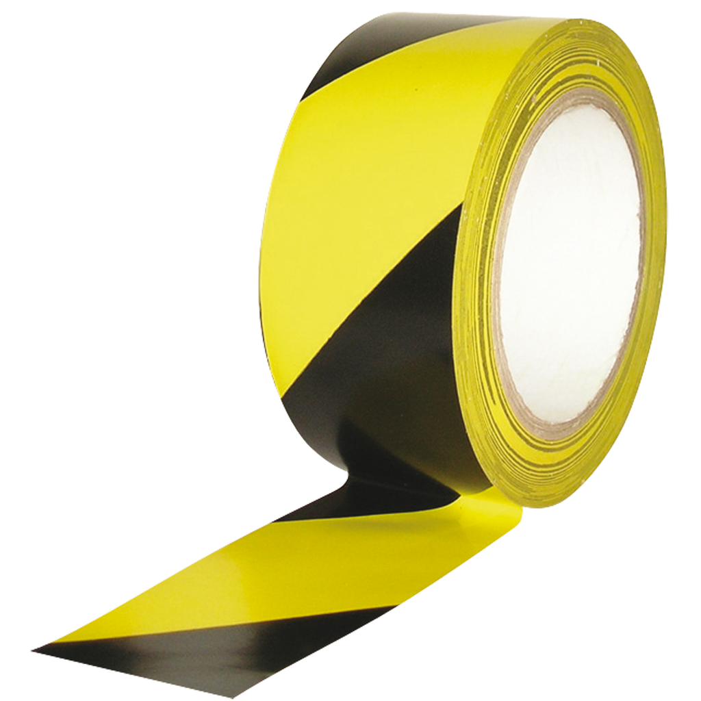 Cinta De Señalización Adhesiva Multiuso Amarillo Y Negro De 33 M.