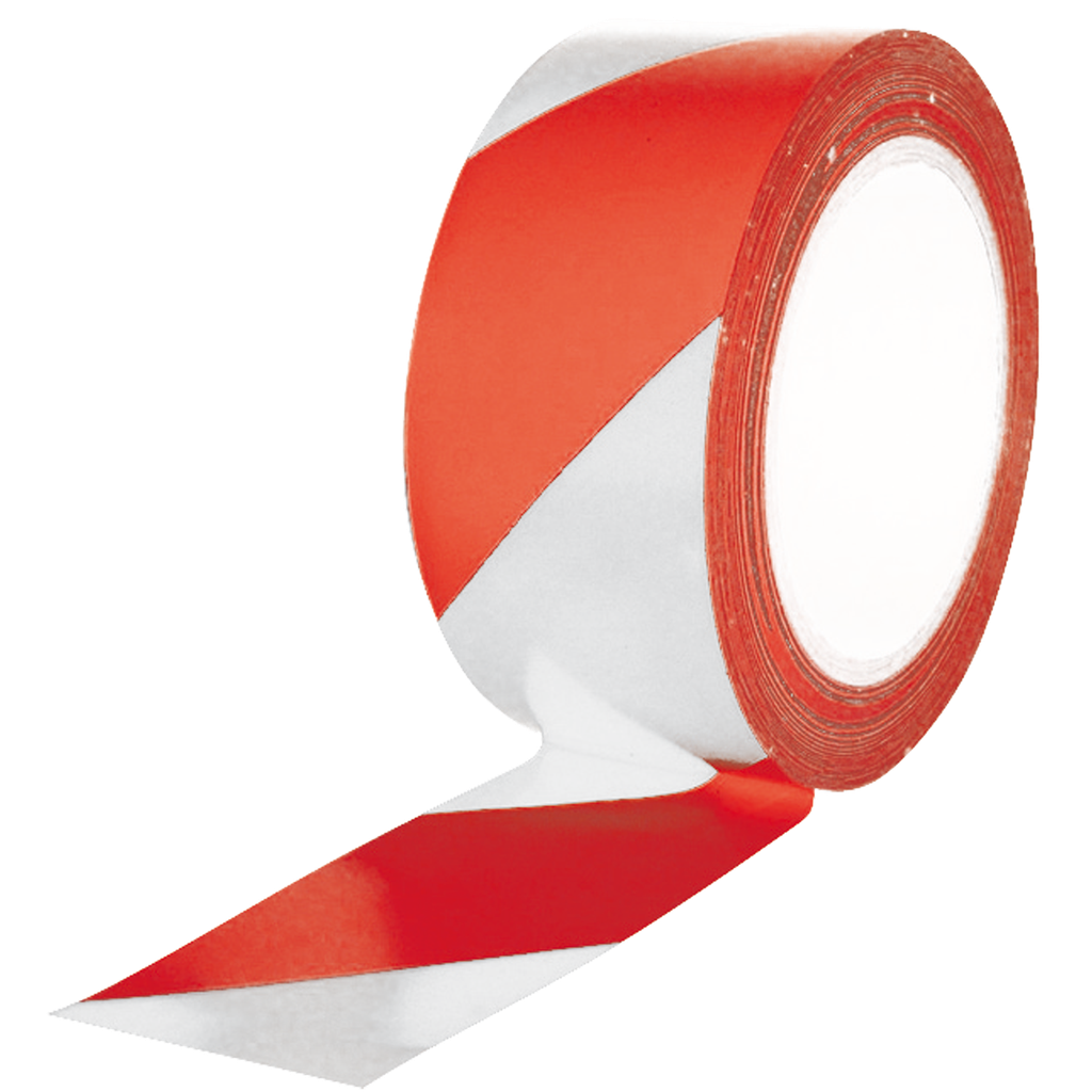 Cinta Adhesiva De Señalización Multiuso Roja Y Blanca De 33 M.