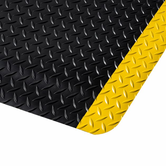 Alfombra Antifatiga Cushion Trax®  Zonas Secas  Negro/Amarillo 122Cm X 22.8M