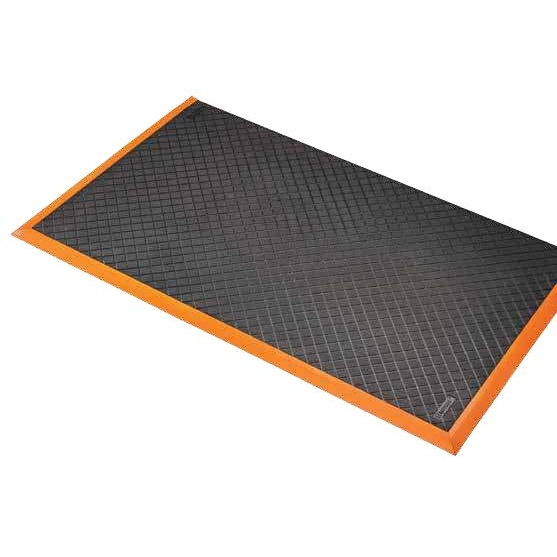 Alfombra Antifatiga Cushion Flex®, Negra/Naranja De 91 X 210Cm.