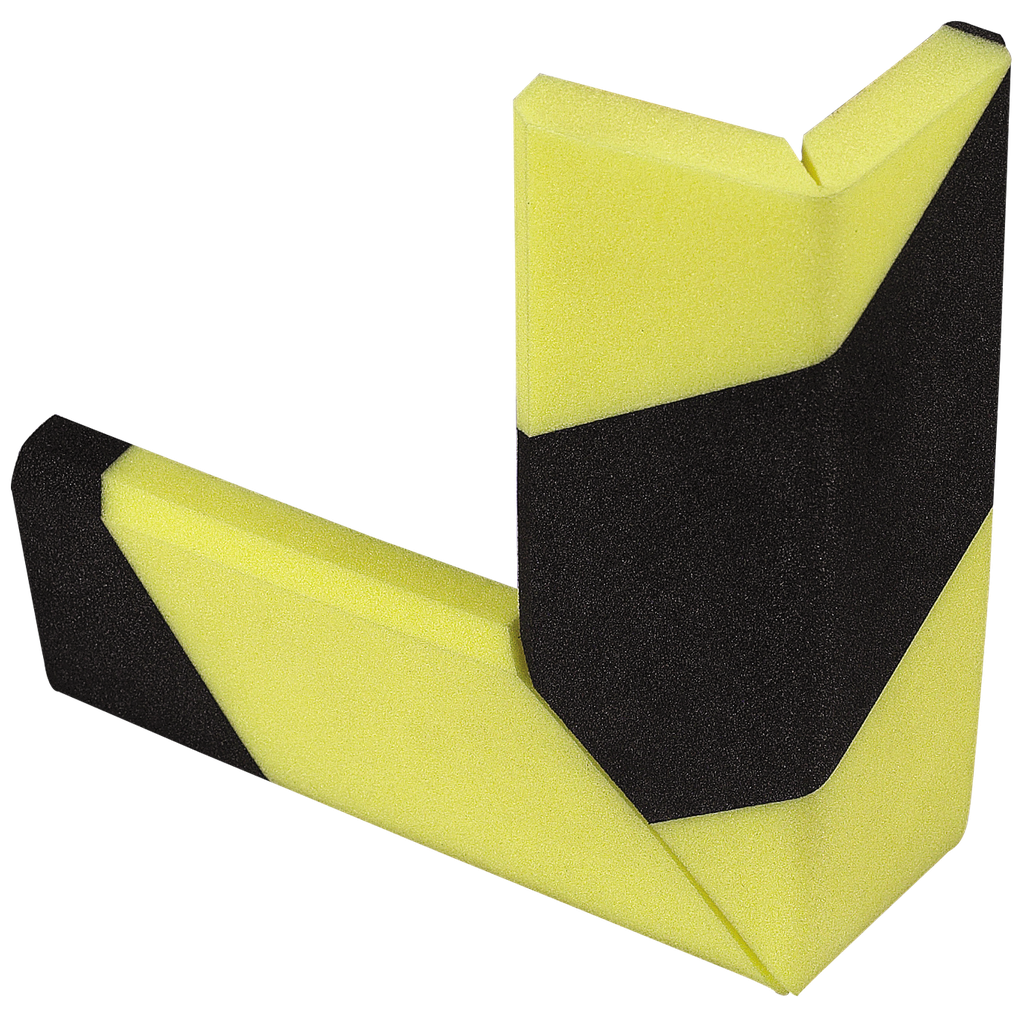 EL AMORTIGUADOR DE IMPACTOS AMORTIFLEX® PARA ESQUINA EN ÁNGULO RECTO TIENE UN ESPESOR ADECUADO.