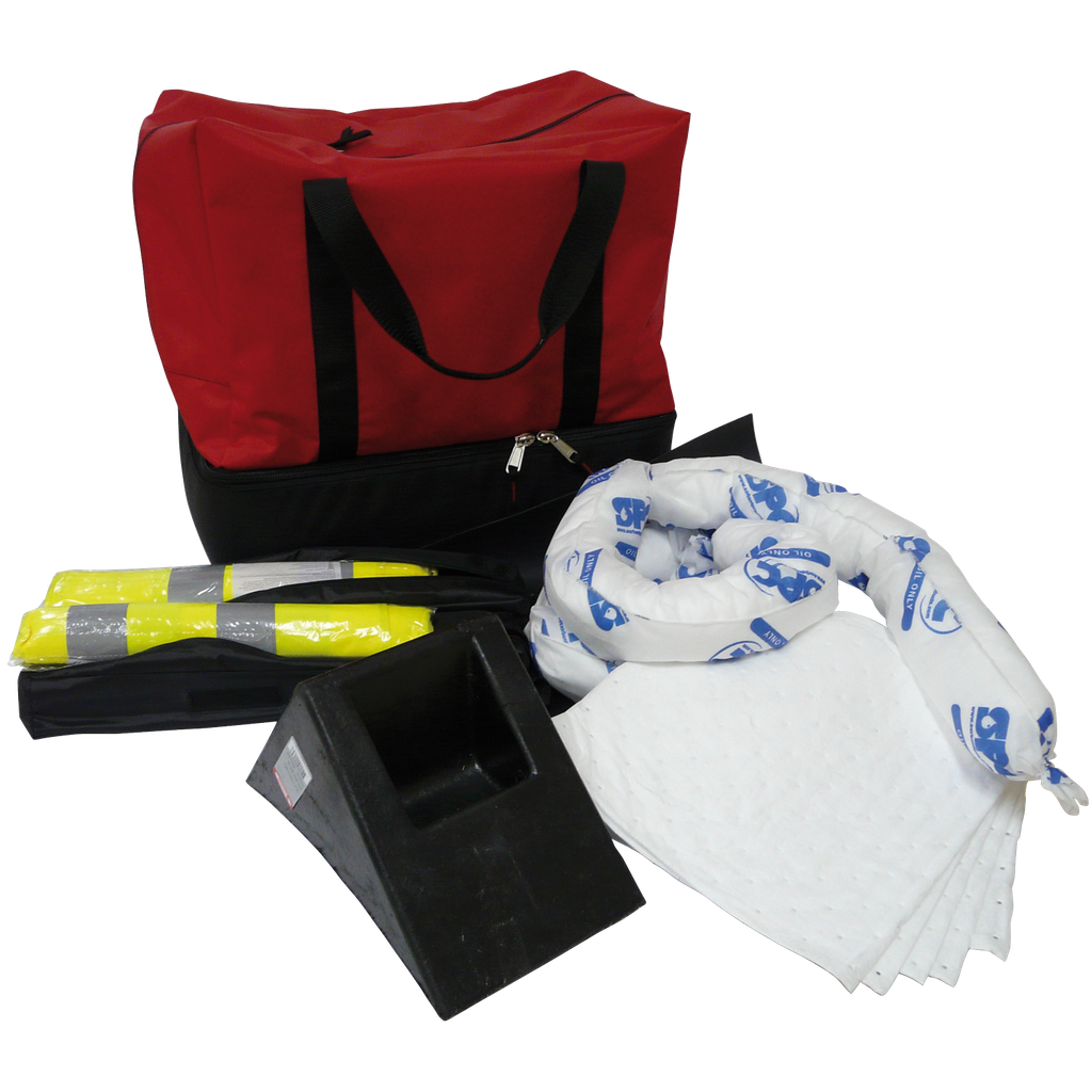 KIT ADR REGLAMENTARIO CON LONA DE OBTURACIÓN Y ABSORBENTES.