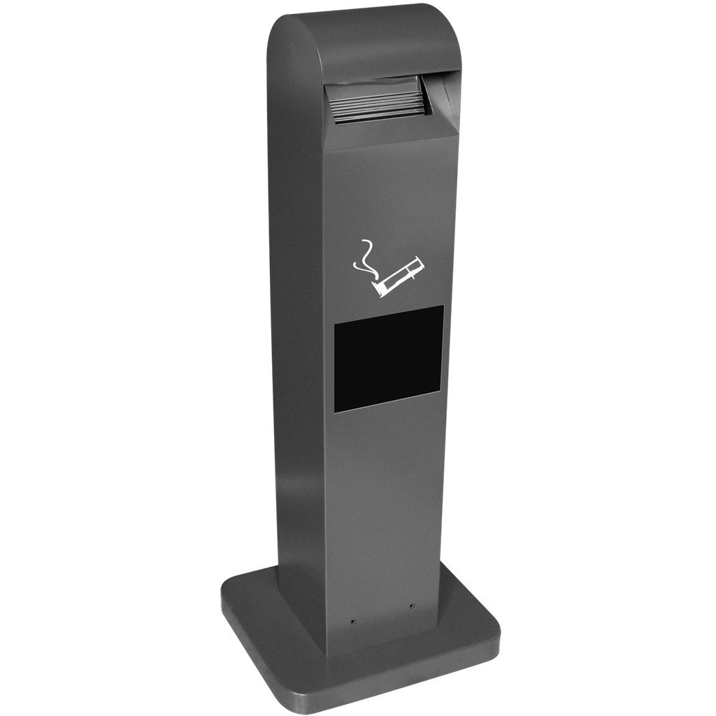 CUBO DE BASURA DE PIE DE ACERO DE 8 L CON CENICERO DE 2 L TOTEM.