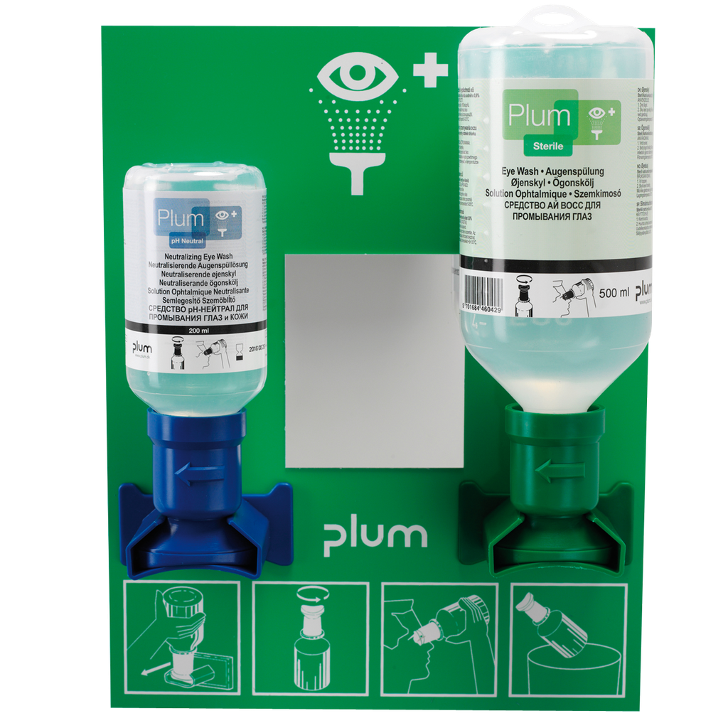 Estación Lavaojos Mural Ph Neutral Para Los Ojos, 2 Frascos