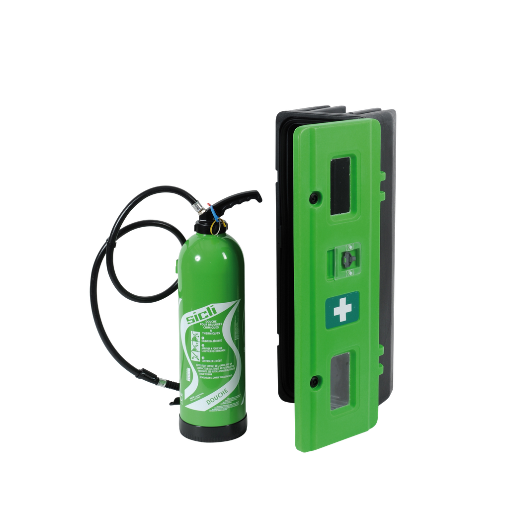 Caja De Primeros Auxilios De Apertura Frontal De 45 Litros En Verde Y Negro.