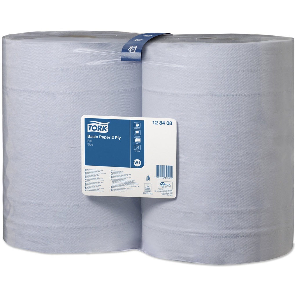 Lote De 2 Rollos De Papel De Limpieza Azul Con 1000 Hojas Gofradas.