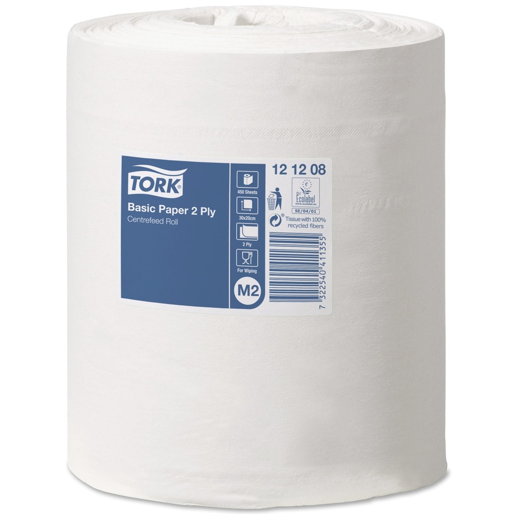 Lote De 6 Rollos De Papel De Limpieza Blanco Sin Mandril Con 450 Hojas Lisas.