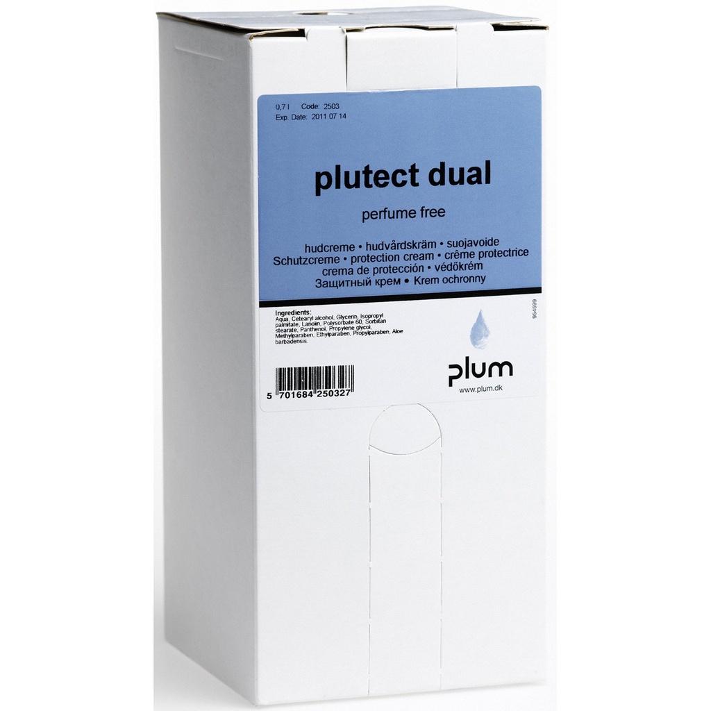 LOTE DE 8 BIDONES DE 0,7 LITROS DE CREMA PROTECTORA PLUTECT DUAL.
