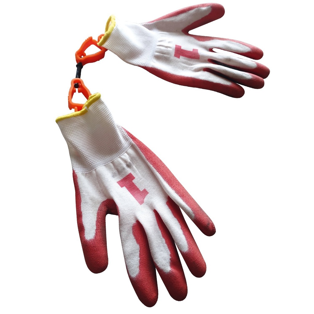 LOTE DE 50 SUJETADORES DE GUANTES, NARANJAS.