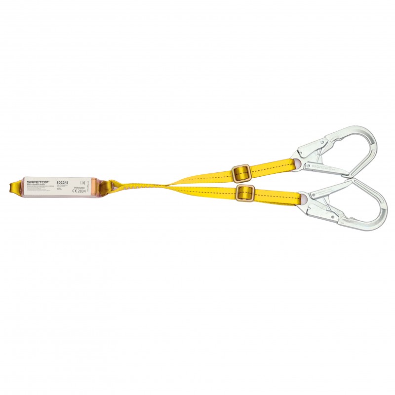 DOBLE CINTA regulable 1,50-2 m, con absorbedor y mosquetones