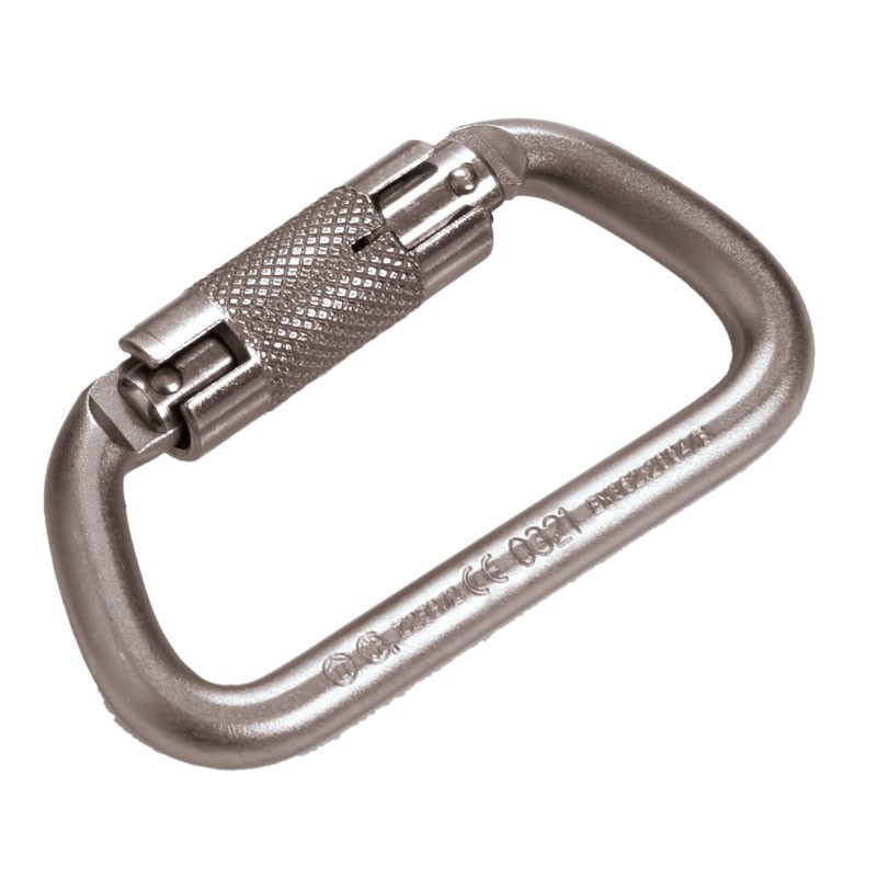 Mosquetón de Rosca, 1/4 de Vuelta de Acero Apertura 22 Mm