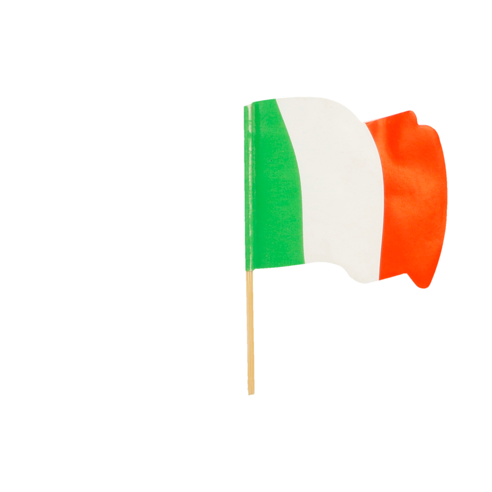 BANDERITAS "ITALIA" 4x3/6,5 CM SURTIDO MADERA (144 UNID.)