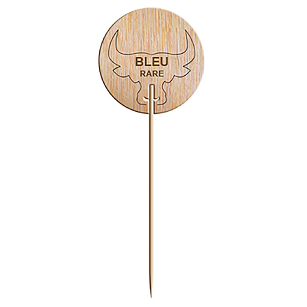 STEAK MARKER "CRUDO" 9,5 CM NATURAL MADERA (100 UNID.)
