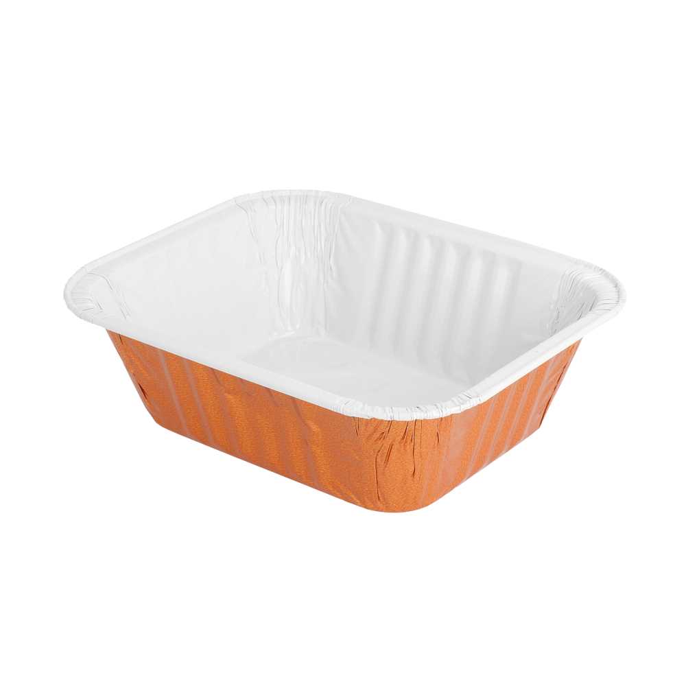 CONTENEDORES LACADOS 490 ML 15x12,5x4,4 CM COBRE ALUMINIO (100 UNID.)