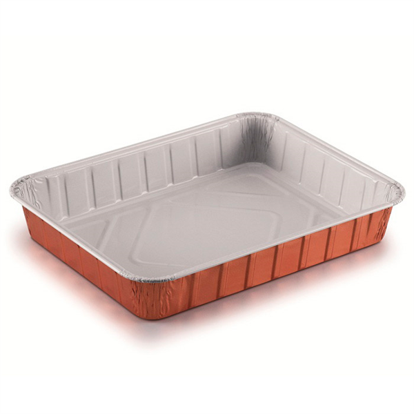 Contenedores Lacados 1190 Ml 22,7X17,7X3,6 Cm Cobre Aluminio (100 Unid.)