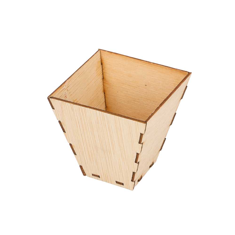 Mini Recipientes Para Tapas 5X5X5 Cm Natural Bambú (100 Unid.)