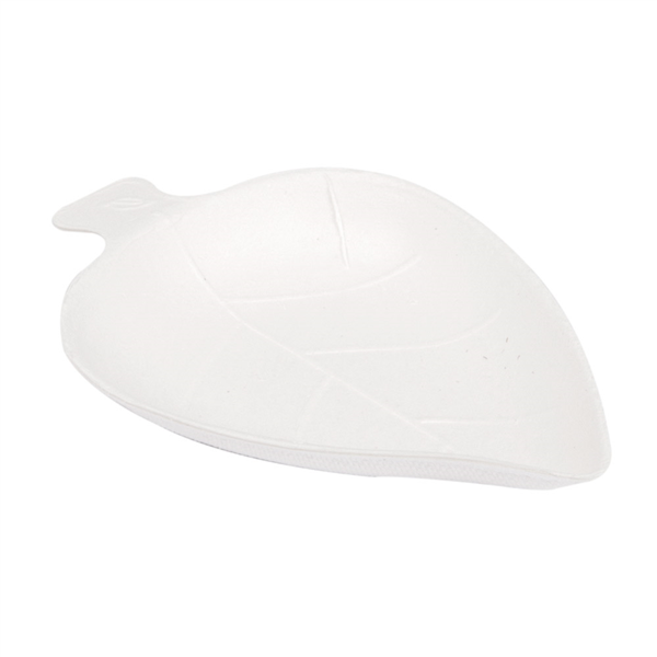 Recipiente Hoja 'Bionic' 9X6X1,2 Cm Blanco Bagazo (1000 Unid.)