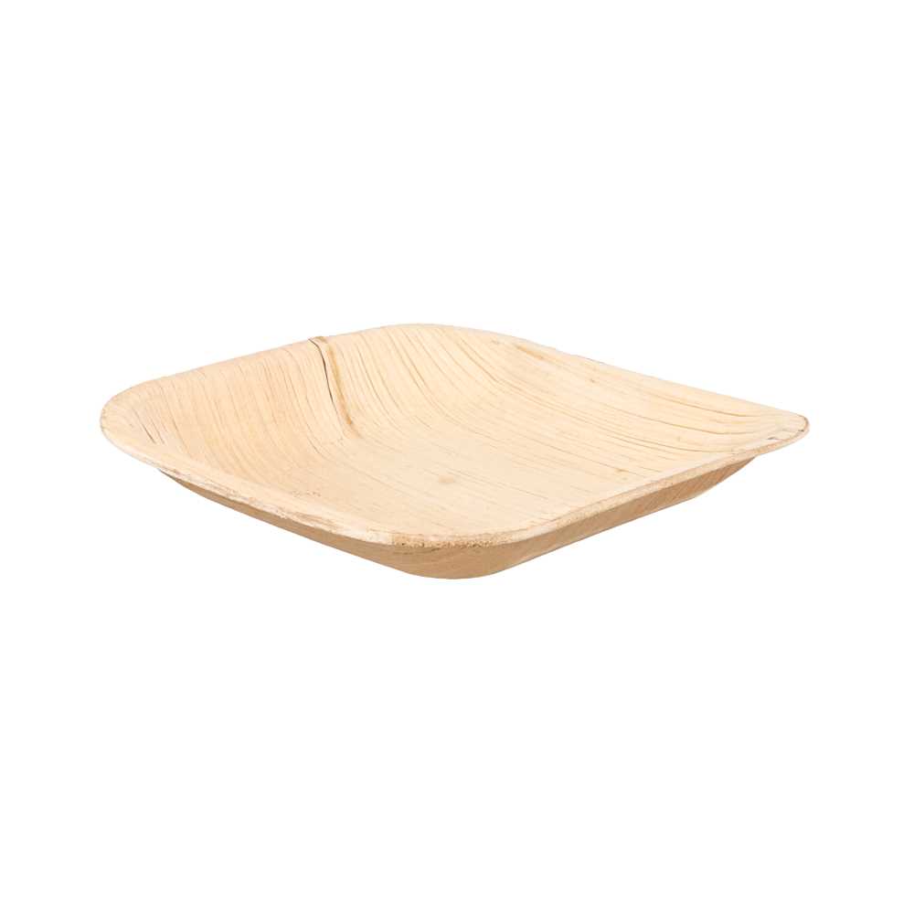 PLATOS CUADRADOS 'ARECA' 11,5x11,5x1,5 CM NATURAL ARECA (200 UNID.)