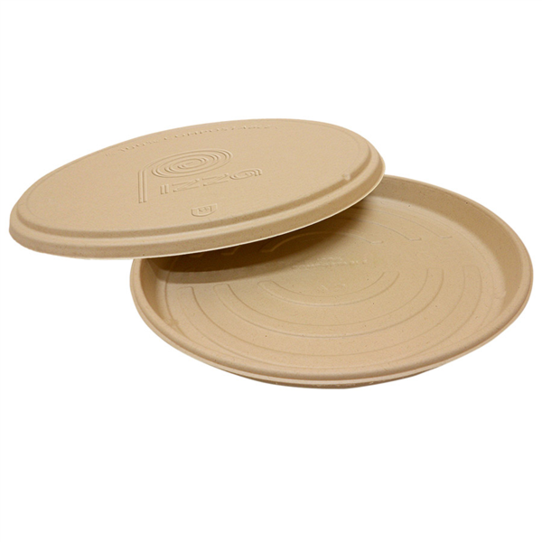 BASES ENVASE PIZZA 'BIONIC' Ø 35,7x3,3 CM NATURAL BAGAZO (150 UNID.)