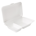 Conchas 2 Compart. 'Bionic' 940 Ml 25,5X16,5X7 Cm Blanco Bagazo (250 Unid.)