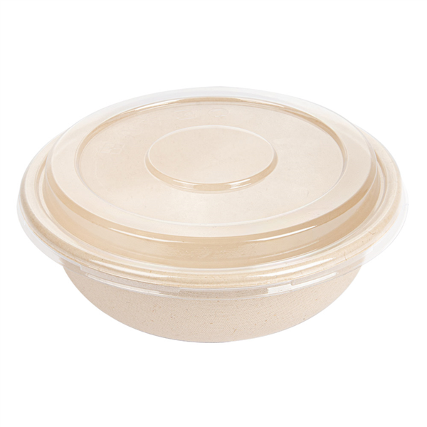 Combo Ensaladeras+Tapas 'Bionic' 750 Ml Ø 17,5X7,8 Cm Natural Bagazo (200 Unid.)