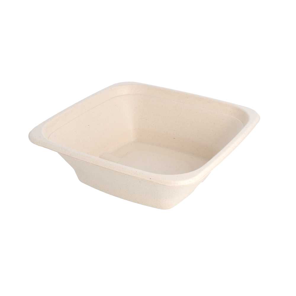 Boles Cuadrados 'Bionic' 700 Ml 18X18X6 Cm Natural Bagazo (400 Unid.)