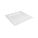 PLATOS CUADRADOS 'BIONIC' 26,2x26,2x1,9 CM BLANCO BAGAZO (300 UNID.)