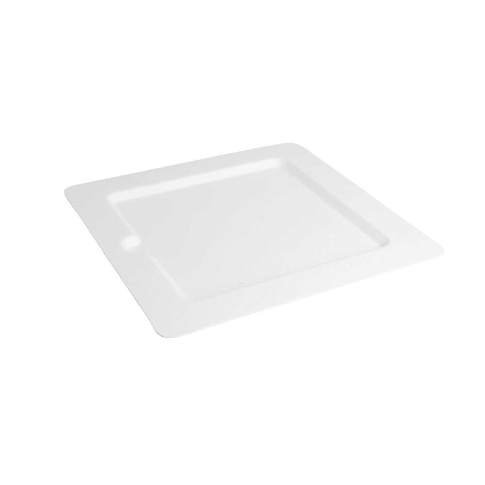 PLATOS CUADRADOS 'BIONIC' 20x20x1 CM BLANCO BAGAZO (200 UNID.)